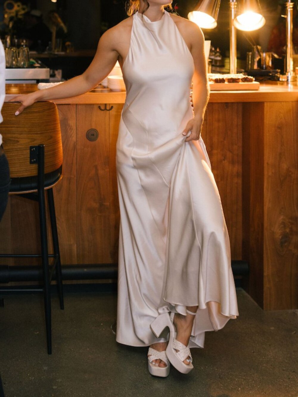 Reformation Roy Satin Maxi Dress Ivory Brand New - Picture 3 of 13
